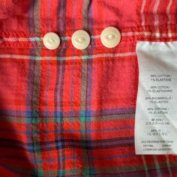 J.CREW Red Plaid Button Down - Picture 4 of 4